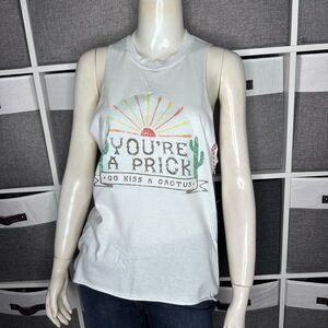 Mamie Ruth You’re a Prick Go Kiss A Cactus Muscle Tank Size Small